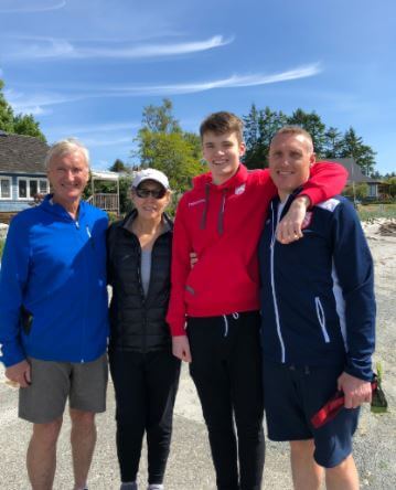 John Nash with his wife, son Martin and grandson.